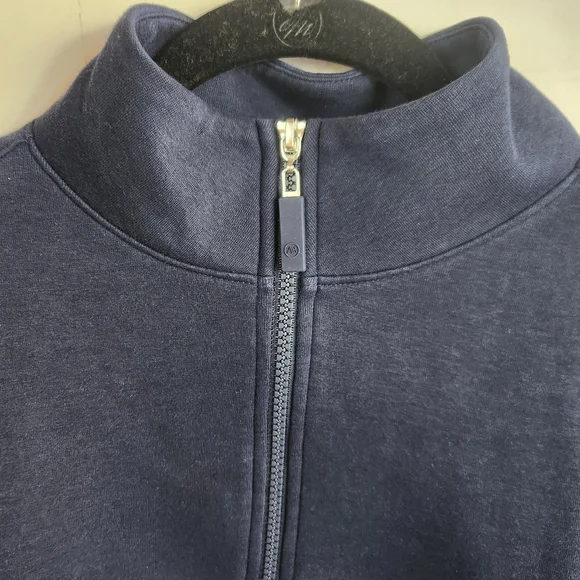 Addison Bay Preppy Athleisure Soft Luxe Varsity Quarter Zip Navy White Black XS - Picture 8 of 13